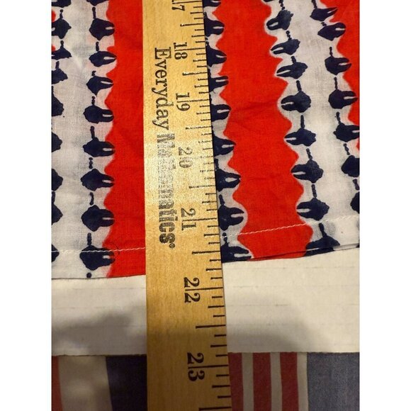 Roller Rabbit 3/4 Sleeve Red White and Blue Baggy Off the Shoulder Blouse Size L - Picture 15 of 16